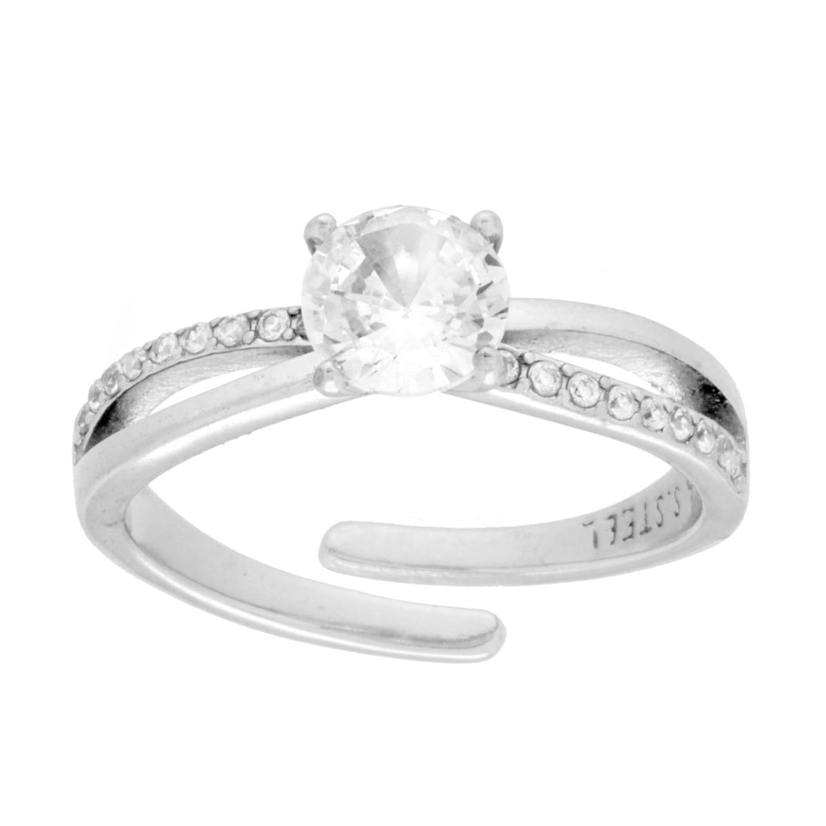 ANELLO SOLITARIO DOPPIO FILO REGOLABILE