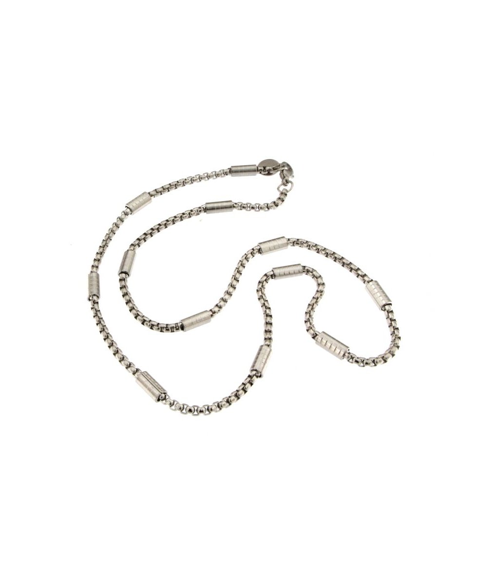 COLLANA MAGLIA TONDA CON TUBOLARI