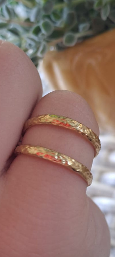 ANELLO REGOLABILE DOPPIA FASCIA MARTELLATA