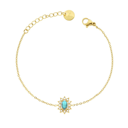 BRACCILE CON OVALE ACQUAMARINA GOLD