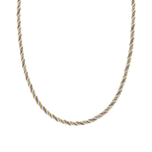 COLLANA TRE FILI CATENA VENEZIANA COLORE ORO E ROSA