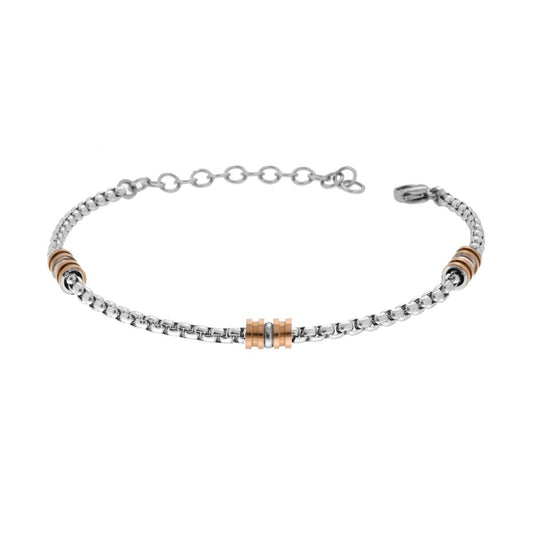 BRACCIALE CATENA VENEZIANA CON CILINDRI ROSE'
