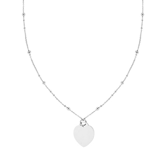 COLLANA CATENA DIAMANTATA CON PALLINE E CUORE