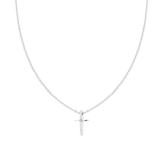 COLLANA CON PENDENTE CROCE CON PUNTO LUCE