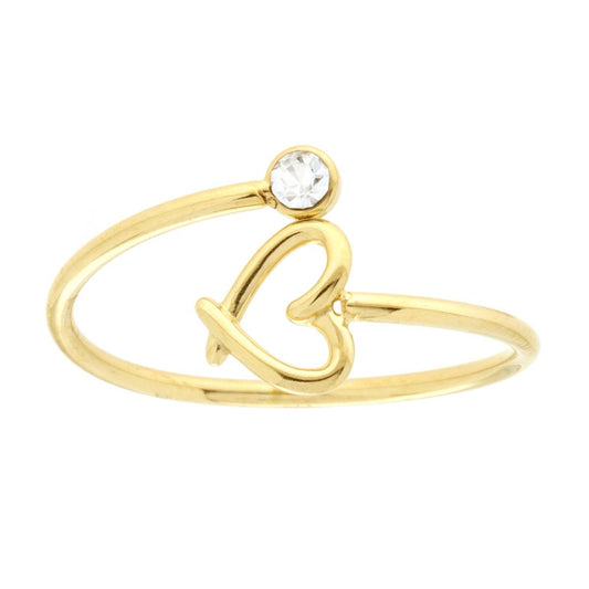 ANELLO REGOLABILE CON CUORE E PUNTO LUCE