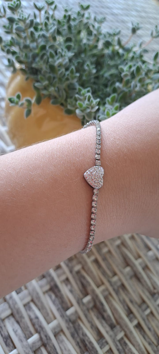 BRACCIALE TENNIS CON CUORE
