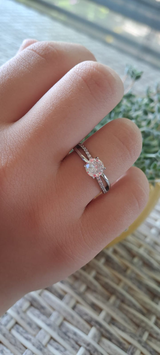 ANELLO SOLITARIO DOPPIO FILO REGOLABILE
