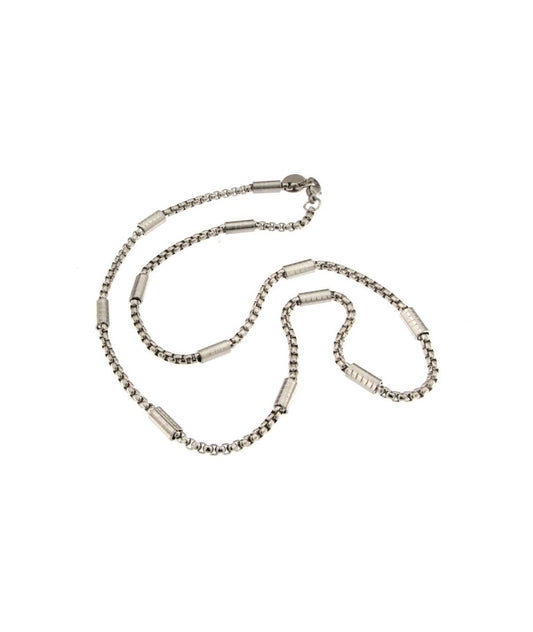 COLLANA MAGLIA TONDA CON TUBOLARI