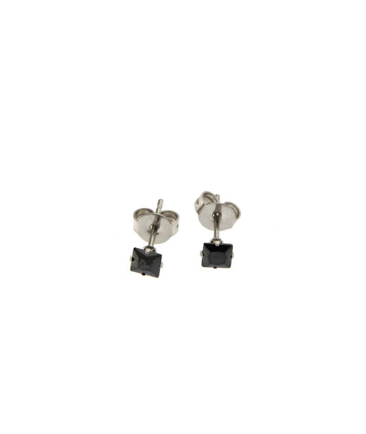 ORECCHINI CON ZIRCONE QUADRATO NERO