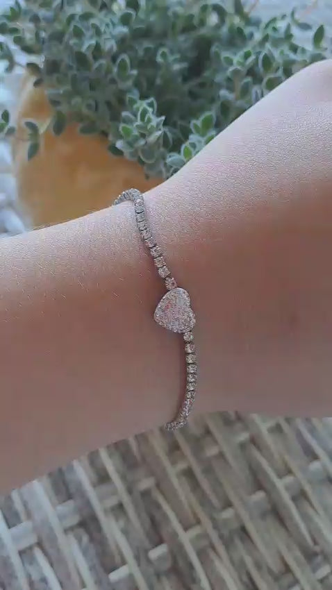 BRACCIALE TENNIS CON CUORE