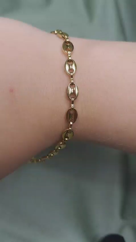 BRACCIALE MAGLIA CHICCO DI CAFFE' GOLD